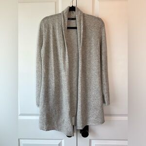 Lusso Cashmere Women’s Open Front Cardigan Light Gray (Size XS)
